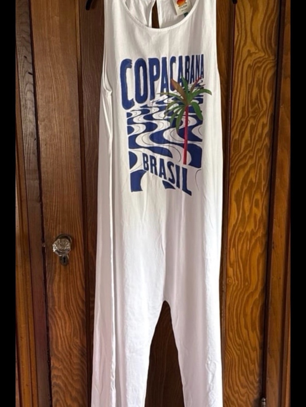 Farm Rio Copacabana White Graphic Jumpsuit - M